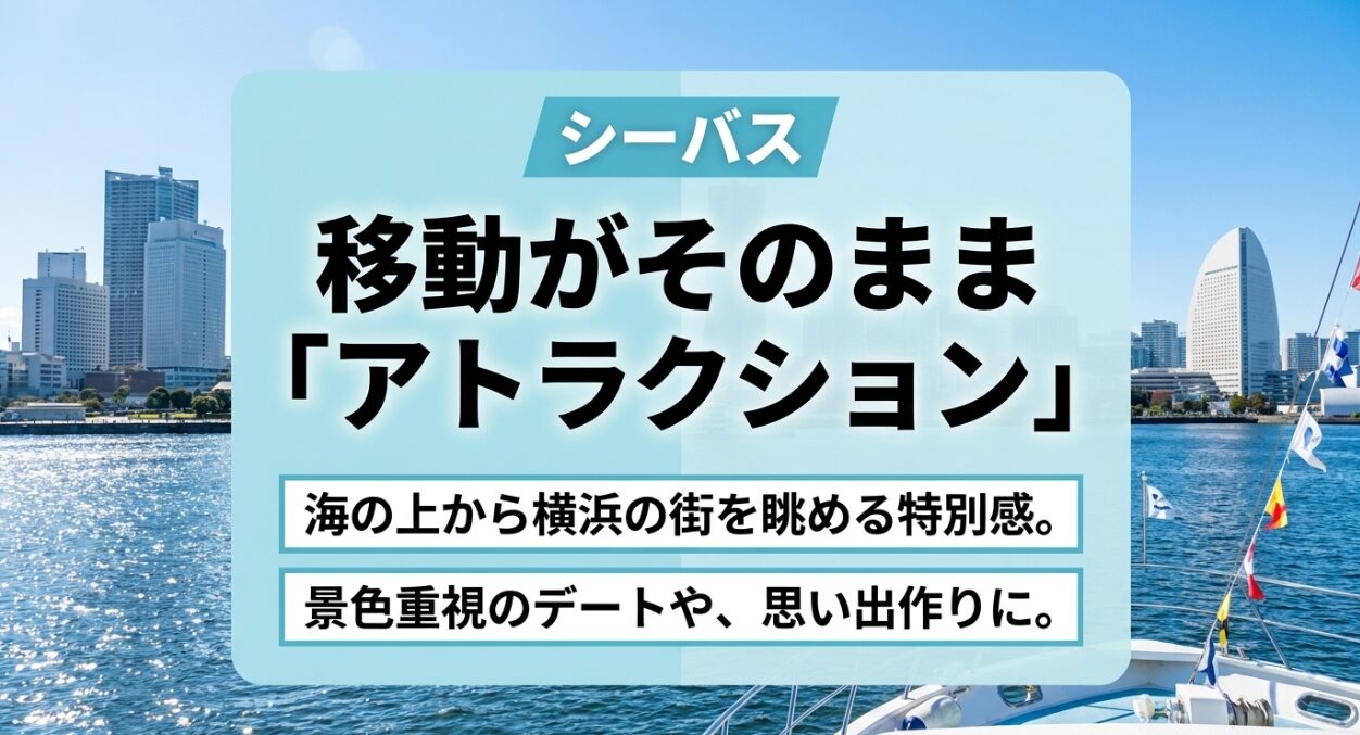 移動がそのままアトラクションになる横浜シーバスの特別感を解説するスライド