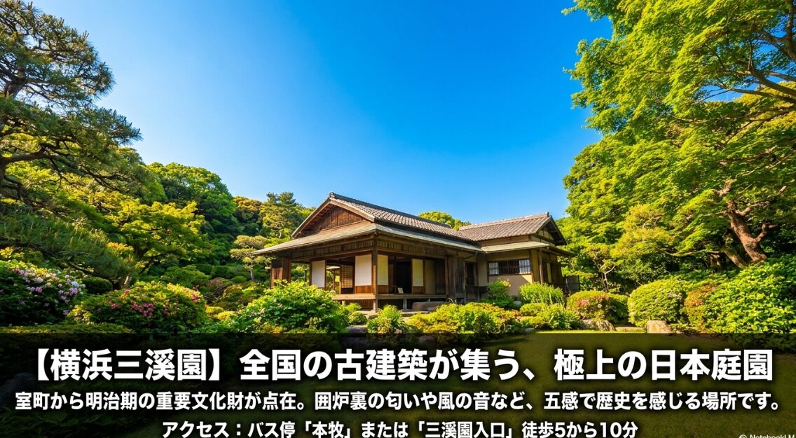 全国の古建築が集う極上の日本庭園である横浜三溪園