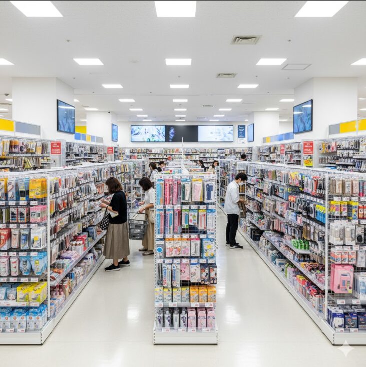 マークイズみなとみらいにある広々とした大型ダイソーのイメージ