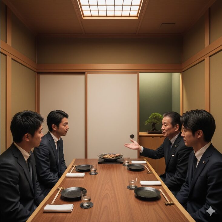 接待に最適な、横浜の高級焼き鳥店にある静かで上質な和モダンの完全個室