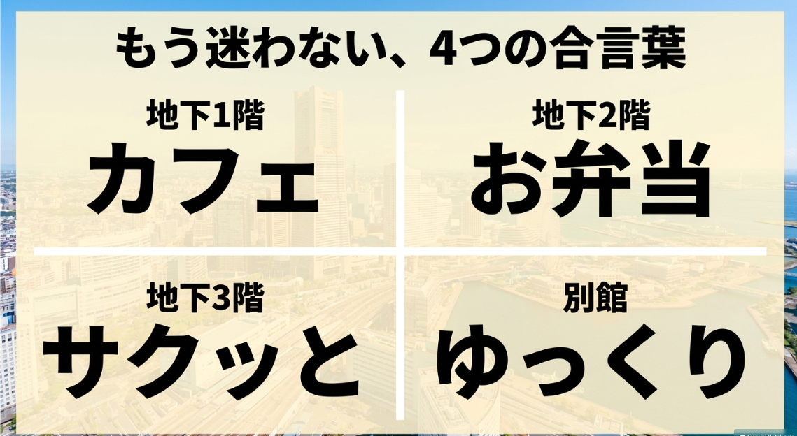 カフェ、お弁当、サクッと、ゆっくりというCIAL横浜のレストラン選びで迷わないための4つの合言葉