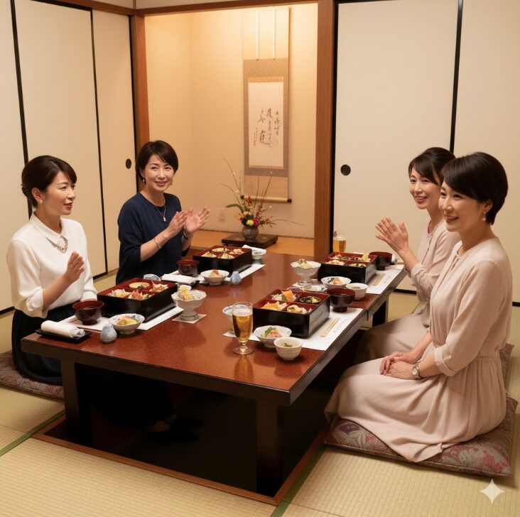 リラックスして会話を楽しむ日本人女性グループ。