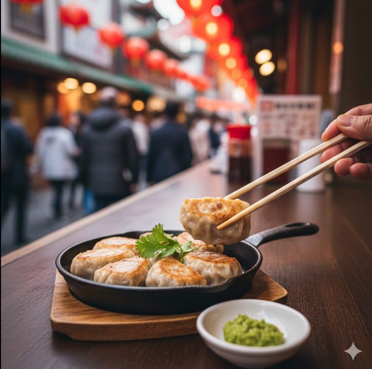 横浜中華街店限定のキラーコンテンツである、熱々の鉄鍋に入った「焼焼売（やきシウマイ）」と柚子胡椒。