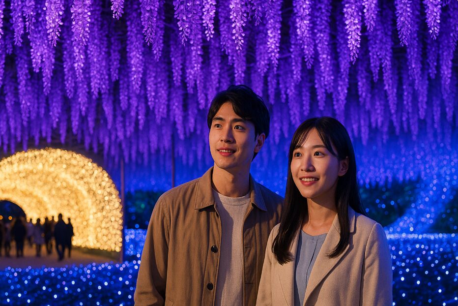 横浜発のバスツアーで人気の「あしかがフラワーパーク」や「さがみ湖イルミリオン」を思わせる壮大なイルミネーション