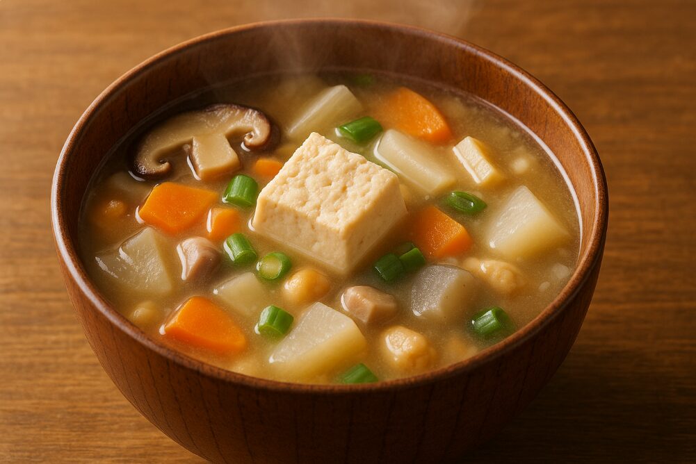 鎌倉五山第一位・建長寺発祥とされるけんちん汁（建長汁）の温かいイメージ。