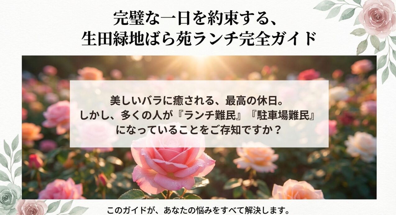 生田緑地ばら苑でのランチと駐車場の悩みを解決する完全ガイドの表紙