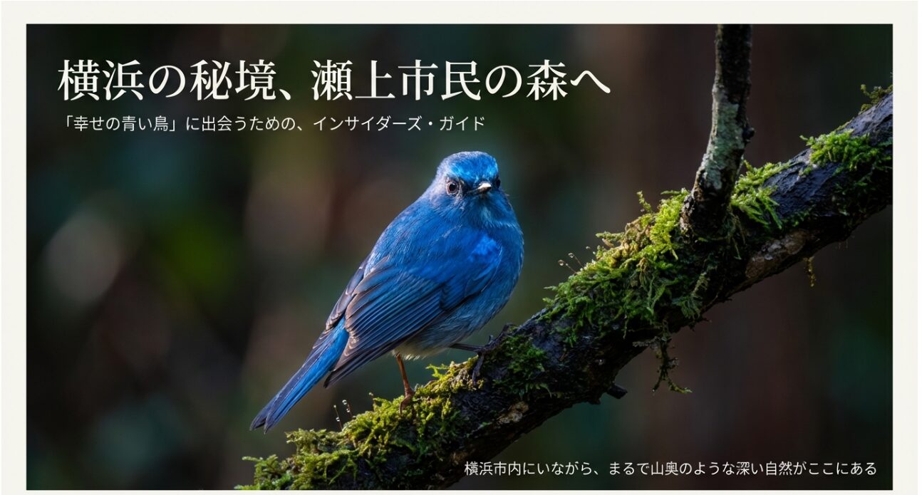 横浜の秘境、瀬上市民の森で「幸せの青い鳥」に出会うためのインサイダーズ・ガイドの表紙スライド