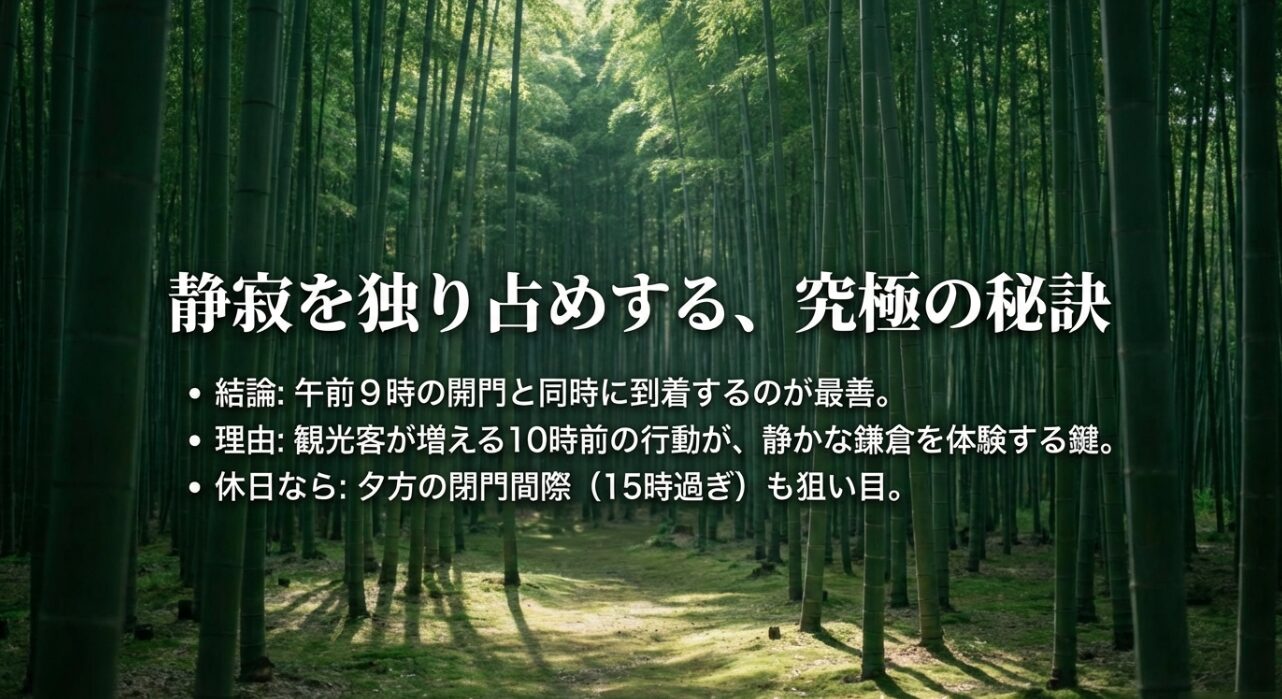 午前9時の開門と同時に到着するのが最善という、混雑を避けるための時間戦略