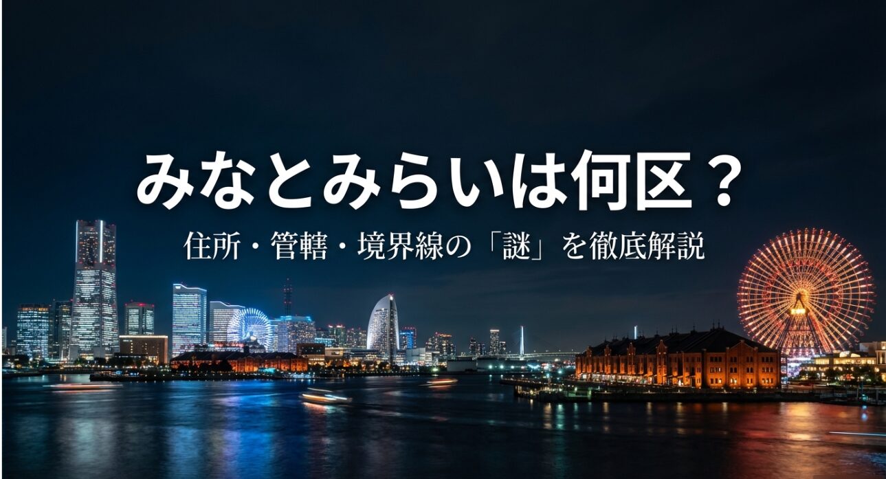 横浜みなとみらいエリアの住所・管轄・境界線の謎を徹底解説するスライドの表紙