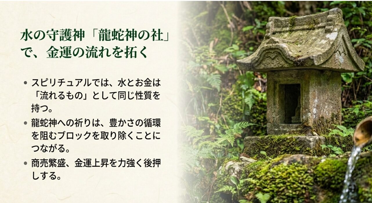 龍蛇神への祈りが豊かさの循環を阻むブロックを取り除き、商売繁盛を後押しすることの解説