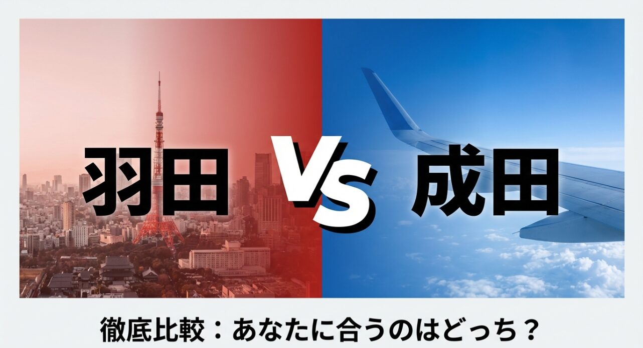 羽田空港と成田空港を徹底比較。あなたに合うのはどっちかを紹介するタイトル画像