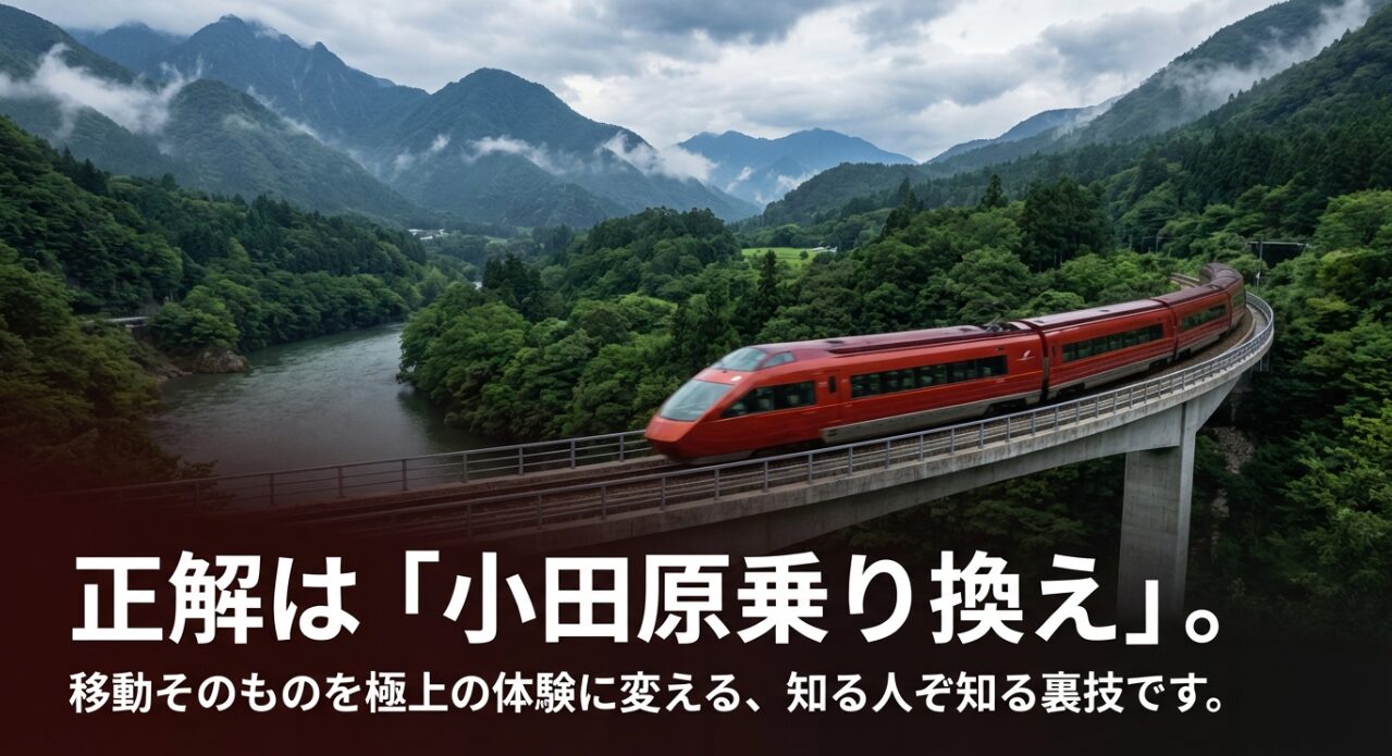 正解は小田原乗り換え。移動を極上の体験に変える裏技であることの紹介。