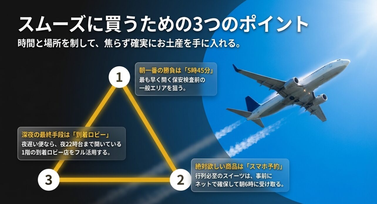 羽田空港でお土産をスムーズに買うための3つのポイント（5時45分・スマホ予約・到着ロビー）