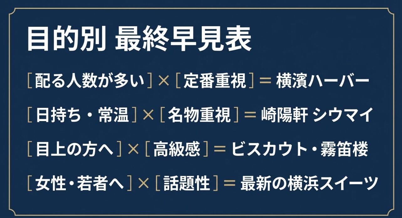 目的別 最終早見表