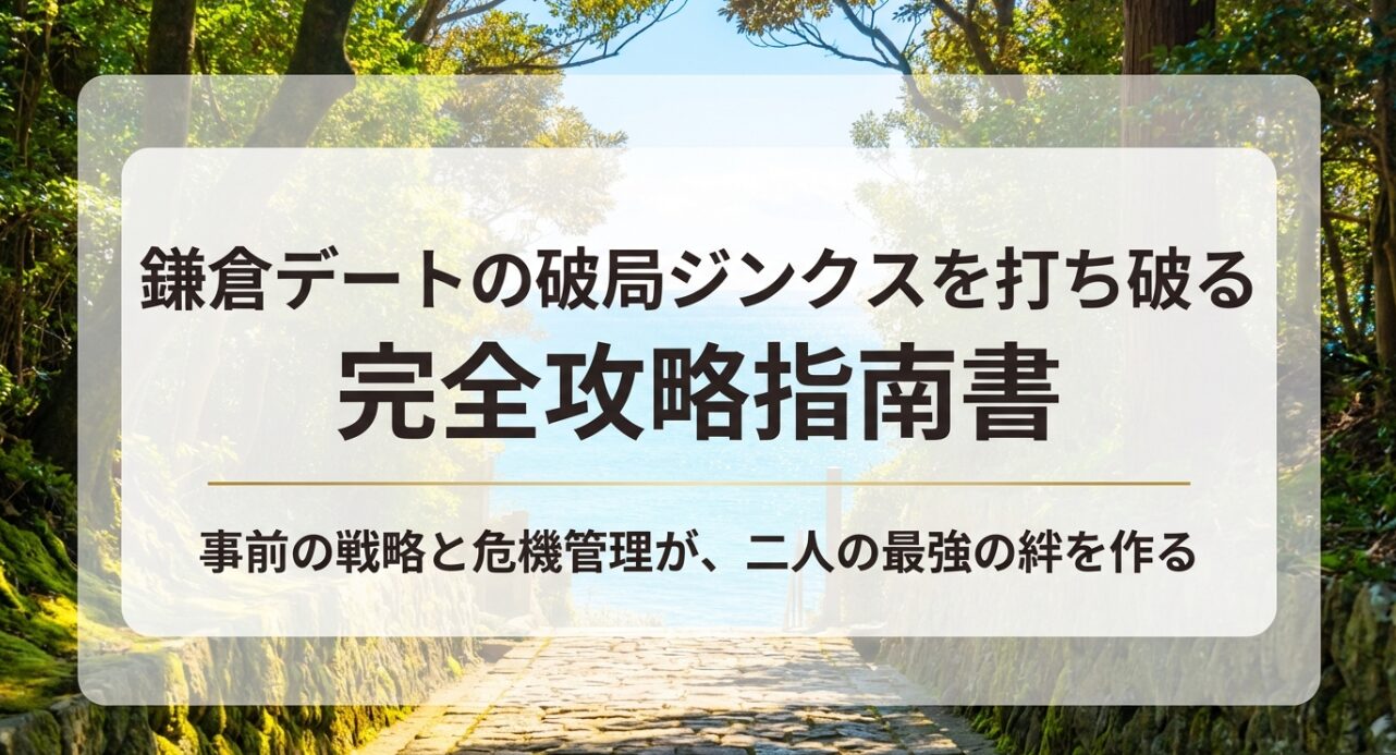 鎌倉デートの破局ジンクスを打ち破るための完全攻略指南書。事前の戦略と危機管理が二人の絆を作ることについて。