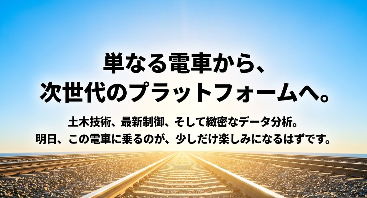 土木技術、最新制御、緻密なデータ分析を結集し、単なる電車から次世代のプラットフォームへと進化する横須賀線・総武線快速のビジョン