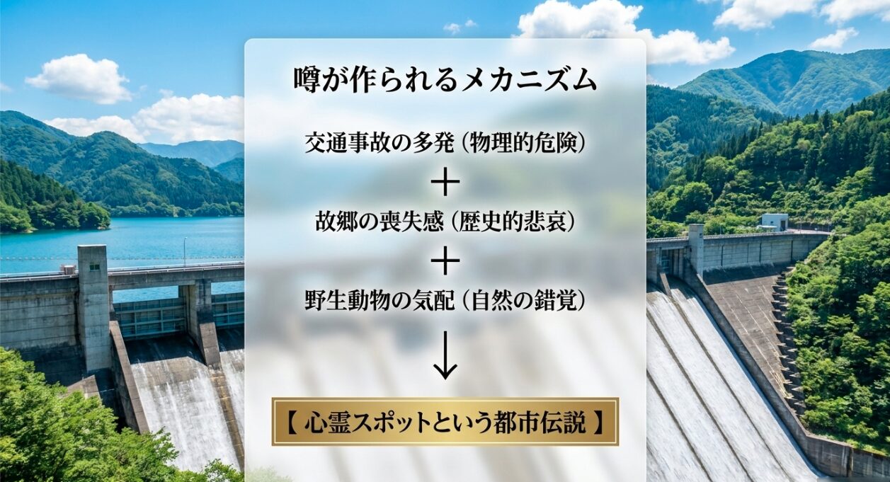 交通事故と喪失感と自然の錯覚が重なり心霊スポットの噂が作られるメカニズム