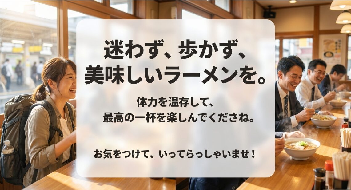 体力を温存して最高の一杯を楽しんでくださいというエンディングメッセージ