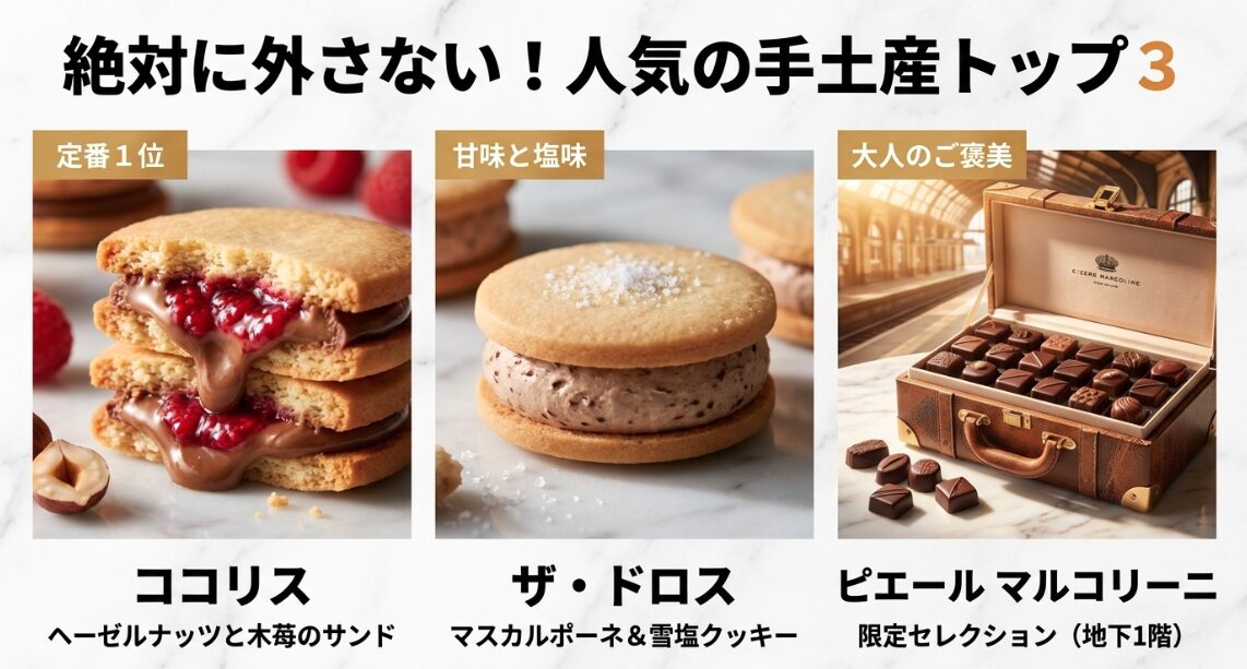 絶対に外さない人気の手土産トップ3。ココリス、ザ・ドロス、ピエールマルコリーニのおすすめ商品。