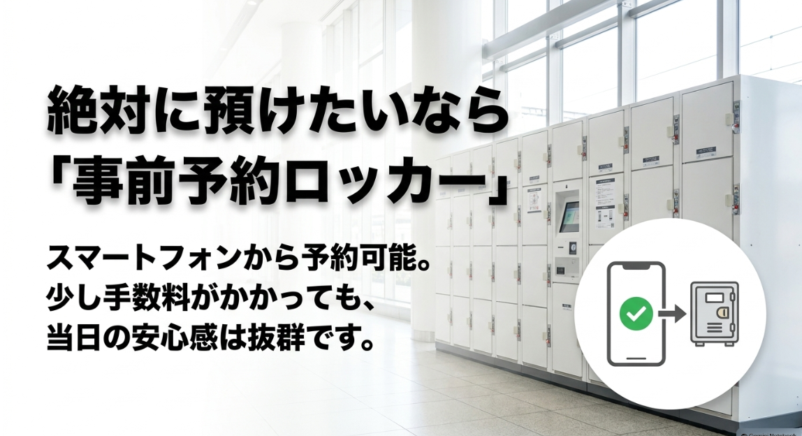 スマートフォンから事前予約できる新横浜駅のコインロッカー（マルチエキューブ）をおすすめするスライド